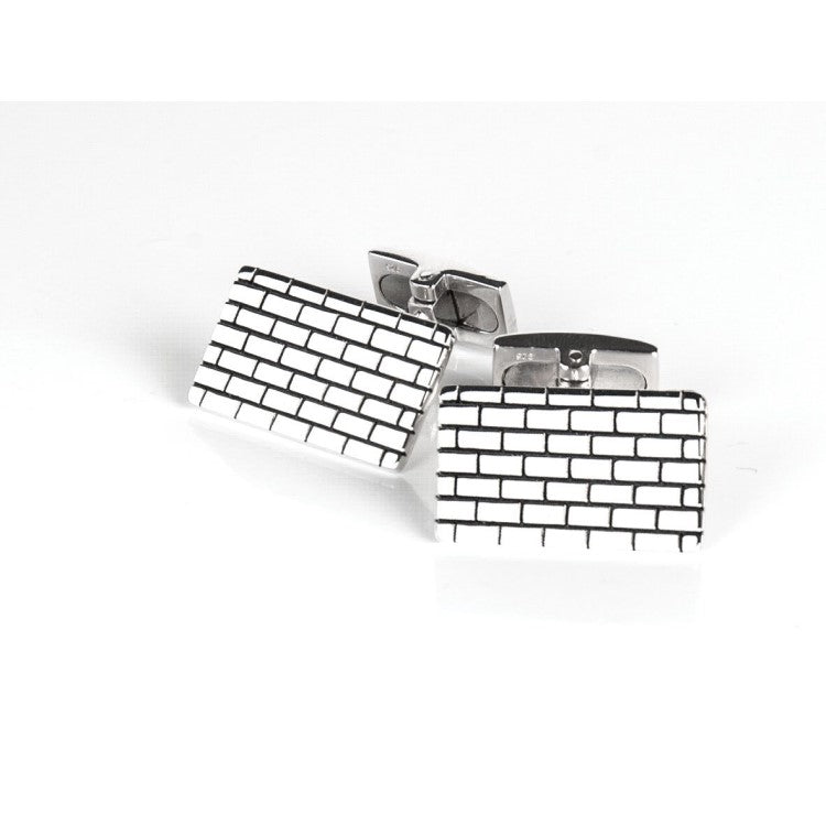 Hoxton London Sterling Silver Brick Pattern Cufflinks 