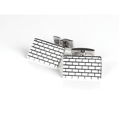 Hoxton London Sterling Silver Brick Pattern Cufflinks 