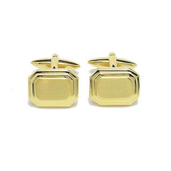 Dalaco Gold Plated Rectangular Cufflinks with Brushed and Shiny Border