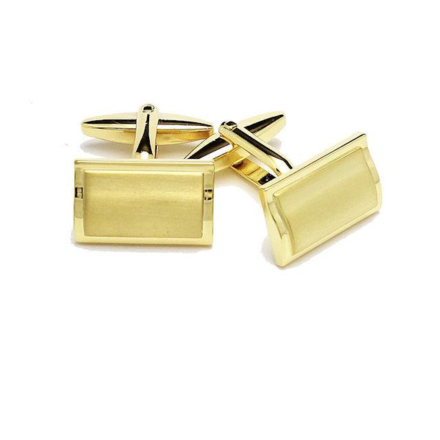 Dalaco Gold Rectangular Dome Cufflinks - Theodore Designs