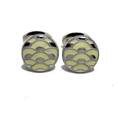 David Aster White Enamel Cloisonne Cufflinks - Theodore Designs