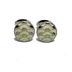 David Aster White Enamel Cloisonne Cufflinks - Theodore Designs