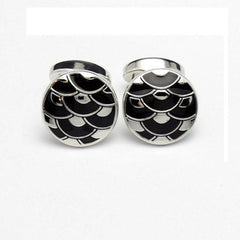 David Aster Black Enamel Cloisonné Cufflinks - Theodore Designs