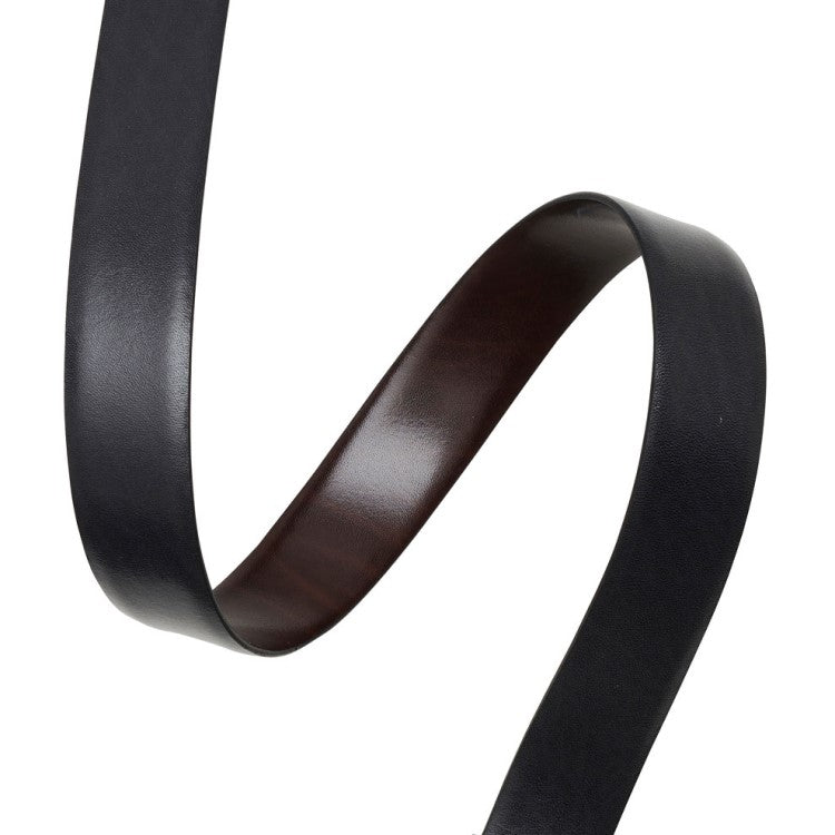 Black & Marble Patterned Brown Leather Reversible Belt