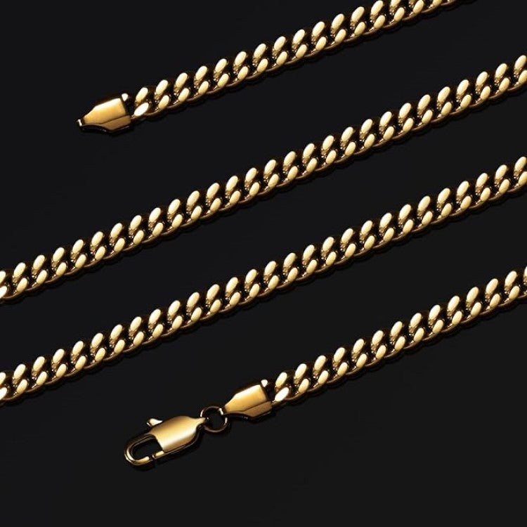 Stainless Gold Plated 7MM Cuban Link Varius Sizes Chains