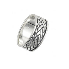 Cudworth Sterling Silver Ring with Celtic Centre Pattern - Theodore Designs