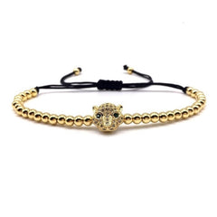 Luxury CZ Diamond Puma Charm Macrame Bracelets