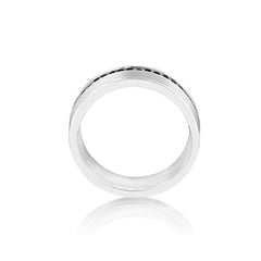 Hoxton London Men's Sterling Silver Black Sapphire Set Ring