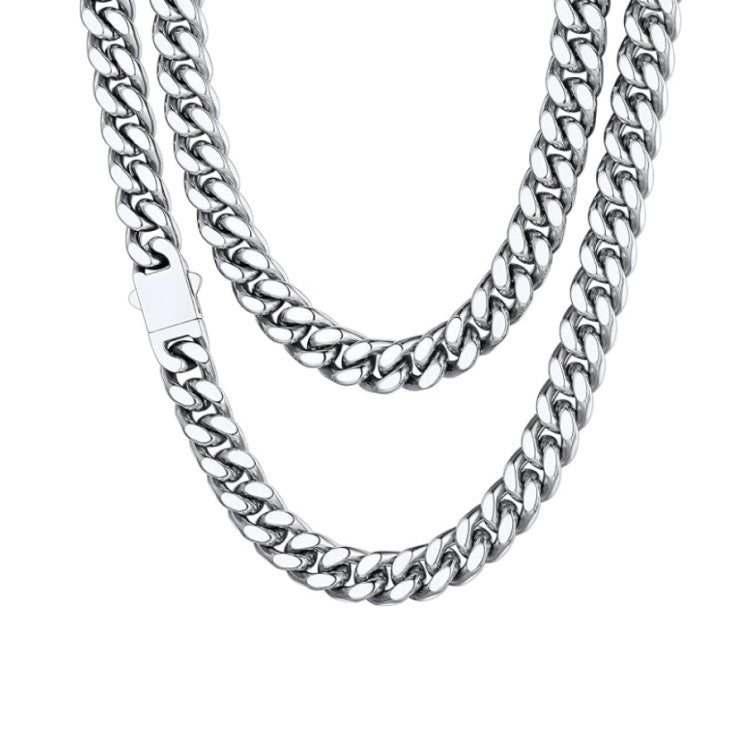 Stainless Steel 10MM Cuban Curb Link Chain Necklace