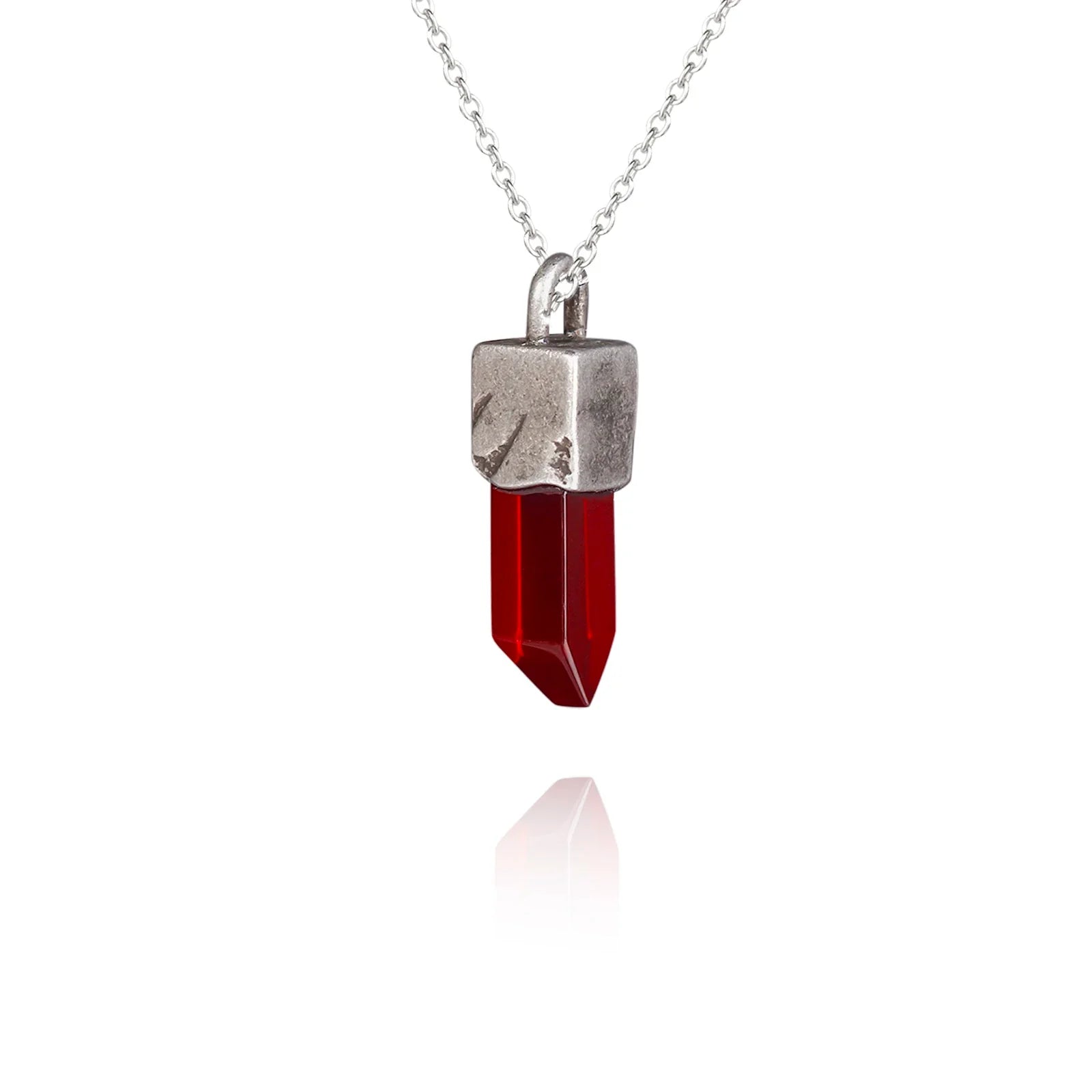 Stainless Steel Quartz Crystal Stone Necklace