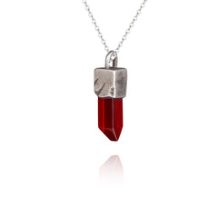 Stainless Steel Quartz Crystal Stone Necklace