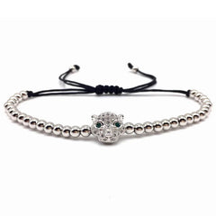 Luxury CZ Diamond Puma Charm Macrame Bracelets