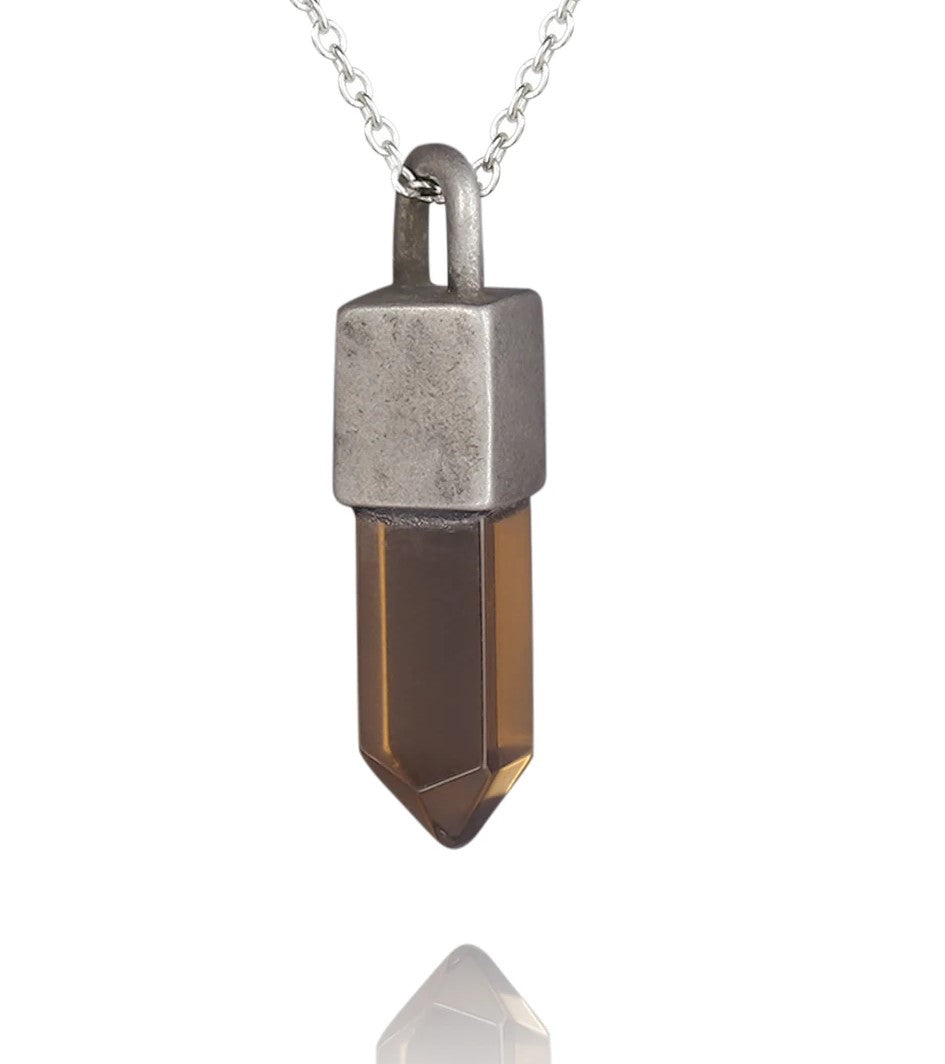 Stainless Steel Quartz Crystal Stone Necklace