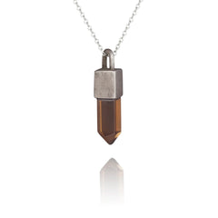 Stainless Steel Quartz Crystal Stone Necklace