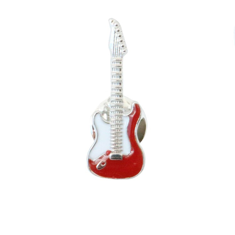 Dalaco Gold, Silver, and Enamel Guitar Lapel Pin