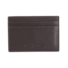 David Aster Amos Brown RFID Lined Leather Credit Card Holder - Theodore Designs