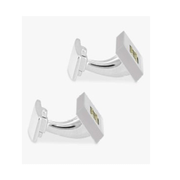 Hoxton London Men's Sterling Silver Pyramid Marcasite Cufflinks