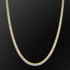 5mm Single Row Iced Out Wholesale Tennis Choker Chain With yellow Gold Plated - Theodore Designs