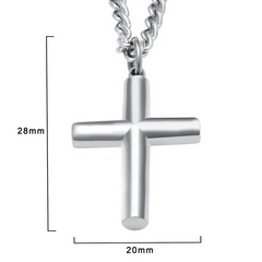 Stainless Steel Mini Plain Round Tubular Cross Pendant