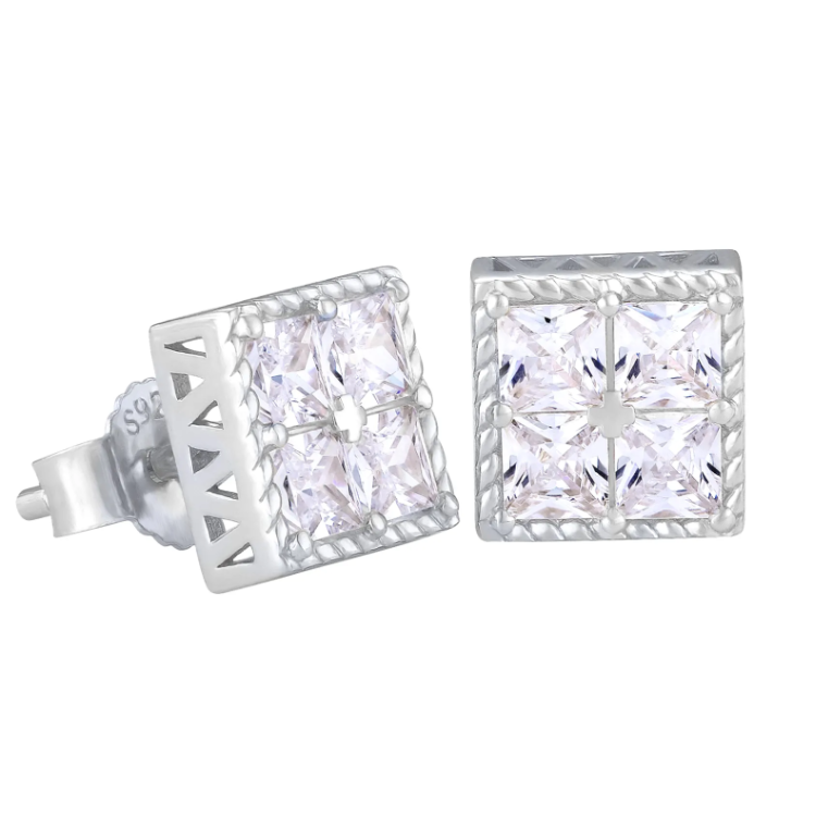 Men’s Gold-Plated 925 Sterling Silver Oversized Stud Earrings