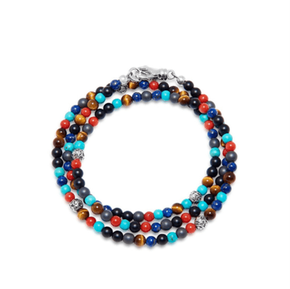 Turquoise, Red jasper Beads, Blue Lapis, Hematite and Onyx Necklace/Bracelet