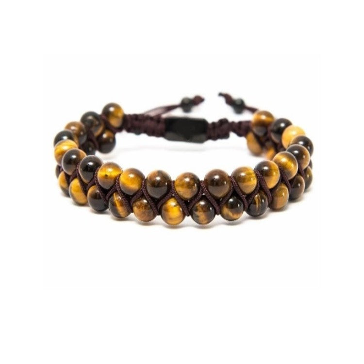 Tiger Eye Double Beaded Macramé Bracelet