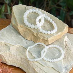 White Jadeite Beaded Bracelet