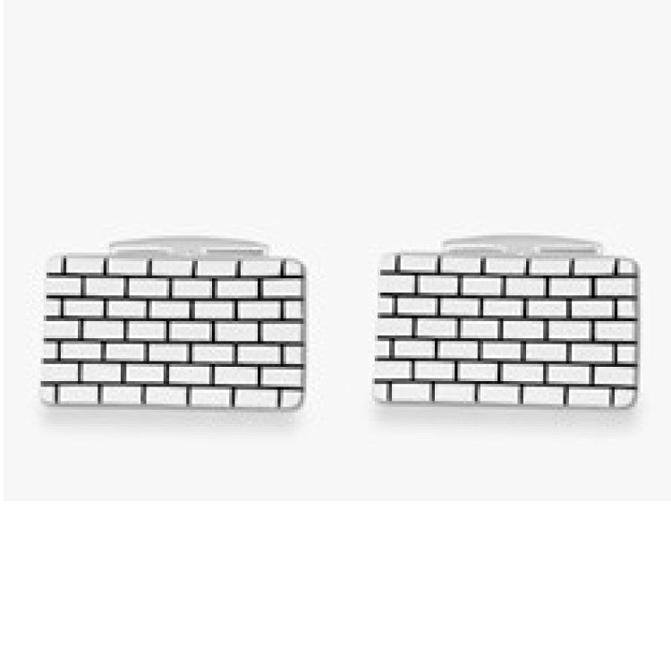 Hoxton London Sterling Silver Brick Pattern Cufflinks 