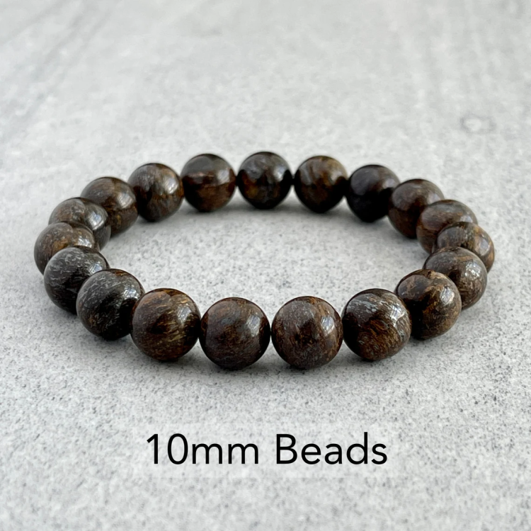Natural bronzite stone beads bracelet with 10mm beads.