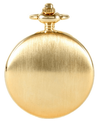 David Aster Gold Brushed Quartz Full Hunter Pocket Watch - Theodore Designs