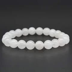 White Jadeite Beaded Bracelet