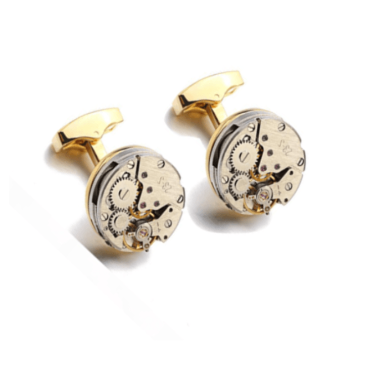 Steampunk Gold Colour Gear Watch Mechanism Cufflinks