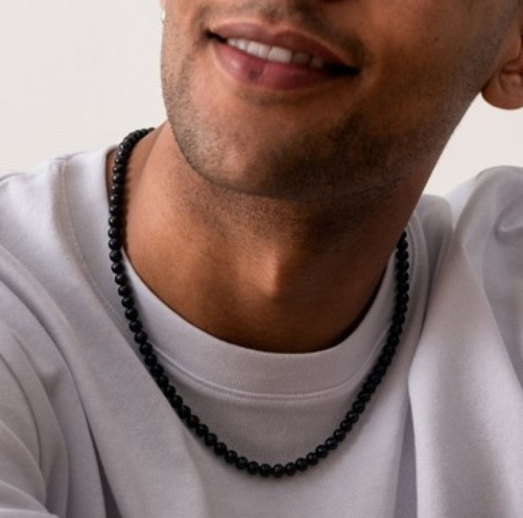 Men’s Medium Black Freshwater Pearl Necklace