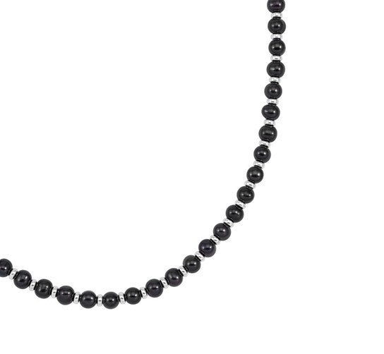 6-8mm Black Cultured Freshwater Pearl Strand Necklace