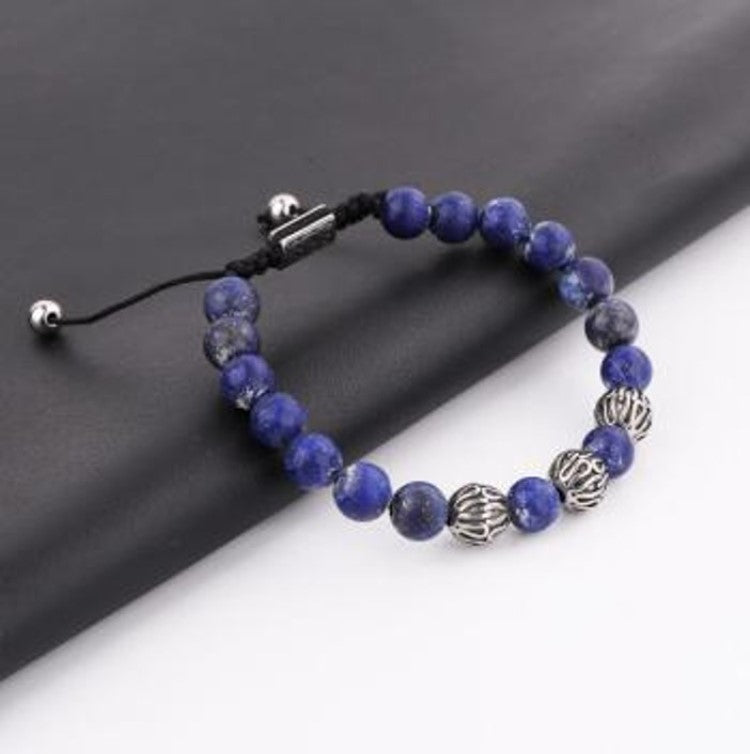 Macramé Stone and and Stainless Steel  Spacer Beads Bracelets