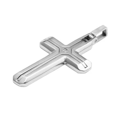 Stainless Steel Small Cross Pendant with CZ Inlay