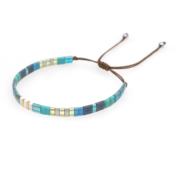 Boho Miyuki Tila Bead Macrame Bracelet