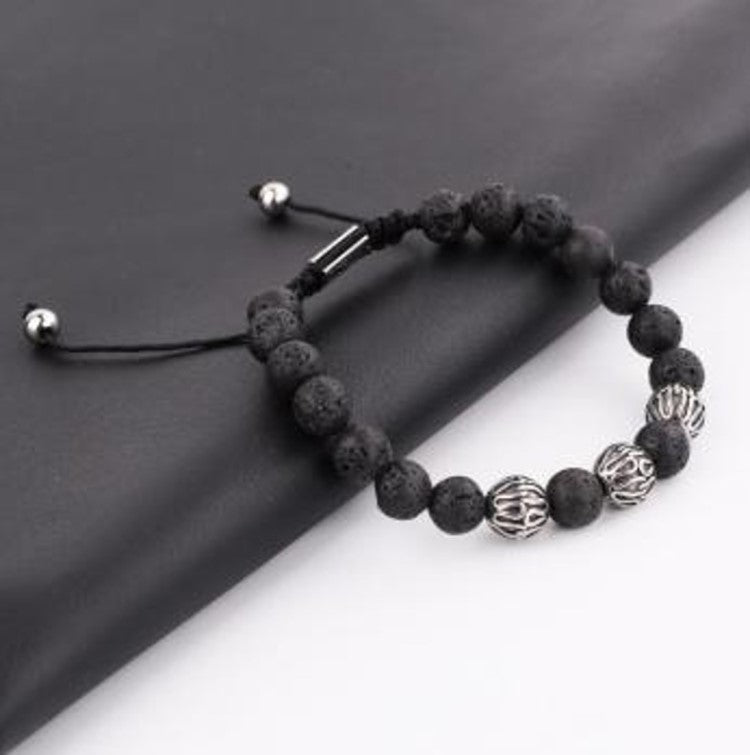 Macramé Stone and and Stainless Steel  Spacer Beads Bracelets