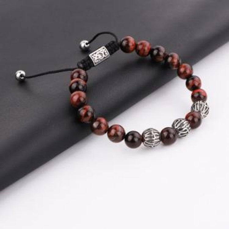 Macramé Stone and and Stainless Steel  Spacer Beads Bracelets