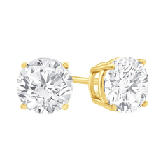Sterling Silver Cubic Zirconia Stud Earrings for Women/Men Hypoallergenic Round Cut Unisex Earrings Studs 4MM-8MM