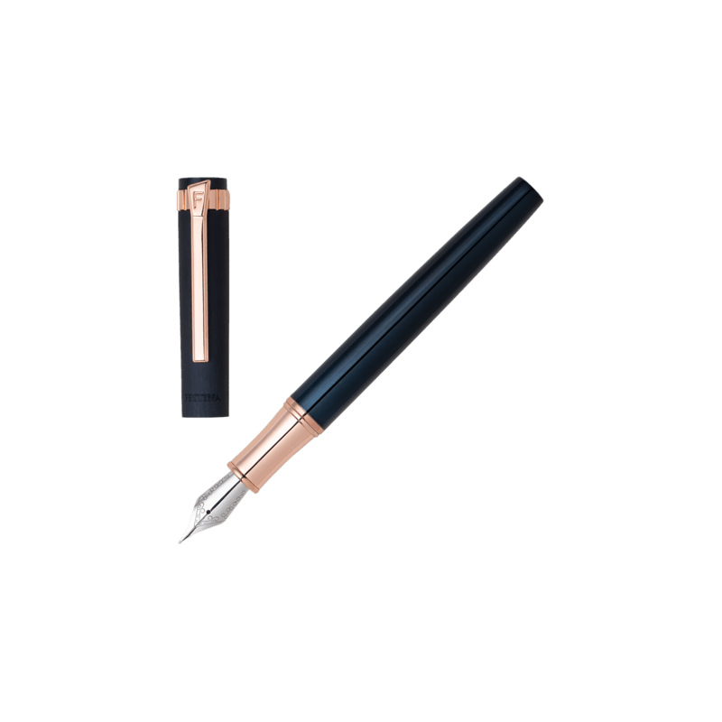 Festina Blue & Rose Gold Prestige Fountain Pen - Theodore Designs