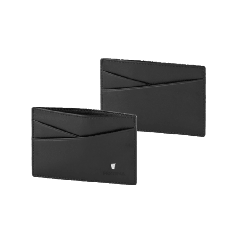 Festina Black Leather Classical Card Holder - Theodore Designs