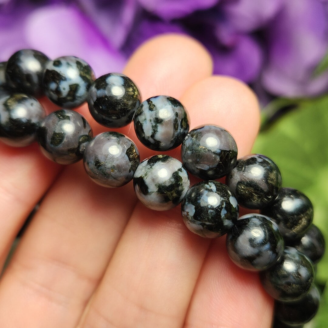 Natural Madagascar  Indigo Gabbro Beads Bracelet