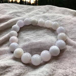 White Jadeite Beaded Bracelet