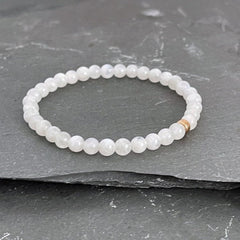 White Jadeite Beaded Bracelet