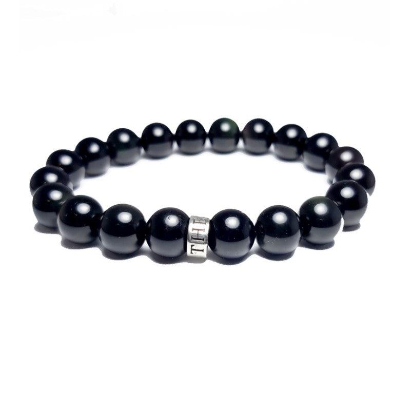 Powerful Phychic Protection Apache Tears Stone Beaded  Bracelet