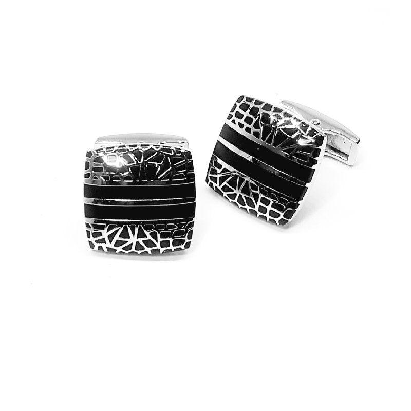 Theodore Black Enamel Cloisonne Cufflinks - Theodore Designs