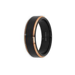 Tungsten Carbide Black & Gold Plated Ring