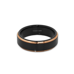 Theodore Black Tungsten Carbide & Rose Gold Ring - Theodore Designs