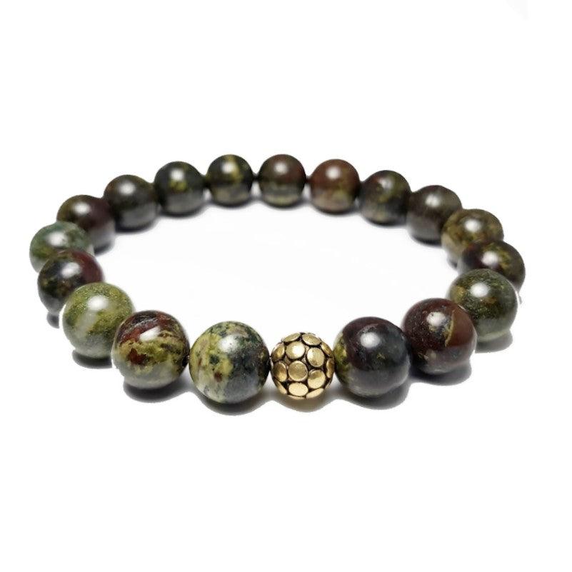 10mm Blood Stone Chalcedony Bead Bracelet